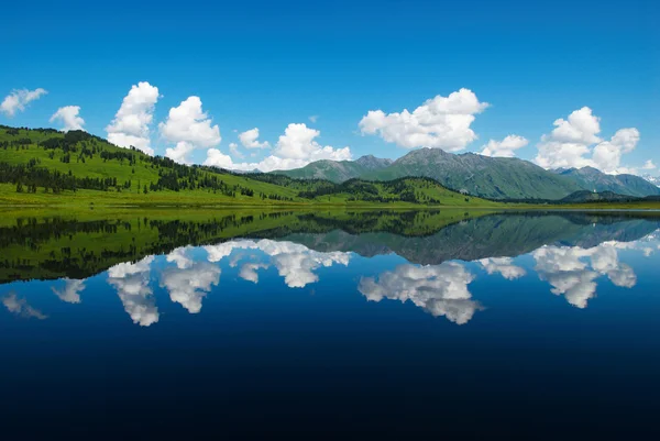 Идеальное отражение в озере — стоковое фото