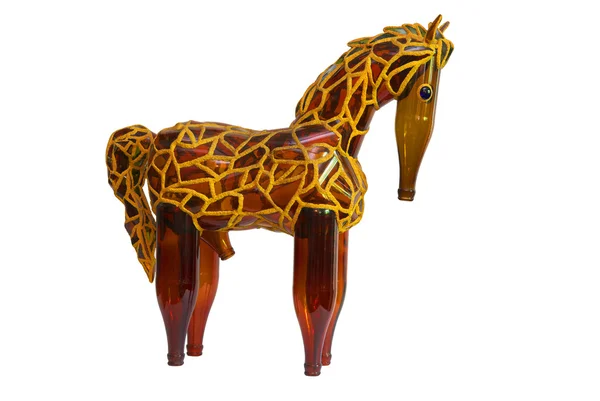 Horse statuette from bottle glass — Stock Photo, Image
