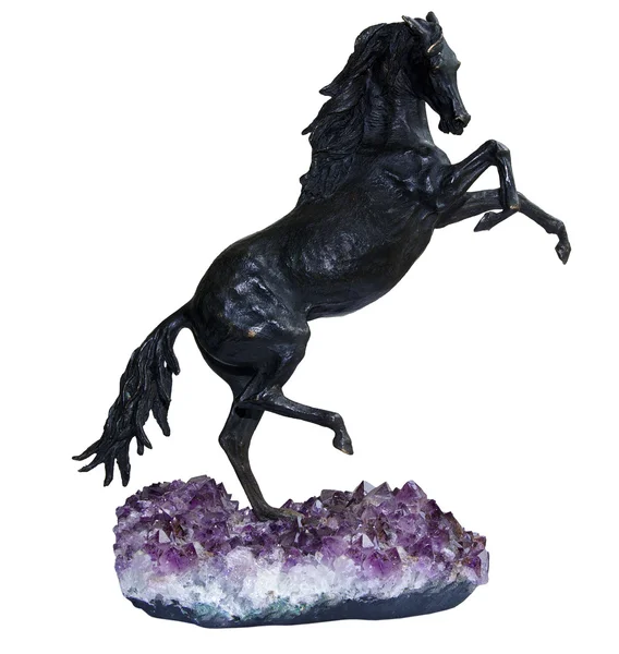 Balck Iron statuette of horse — Stock Photo, Image