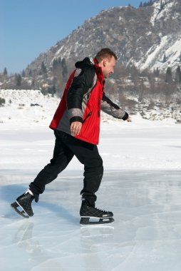 Ice Skating on mountain like clipart