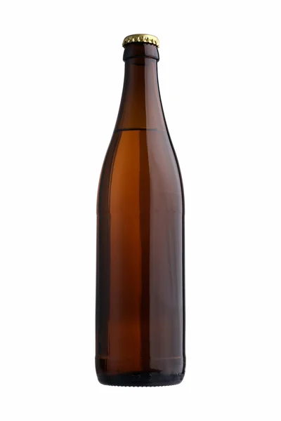 Бутылка пива с забивной дорожкой — стоковое фото