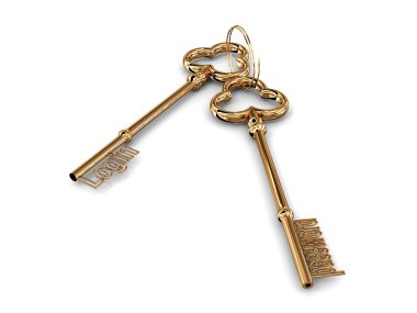 Two gold keys to access clipart