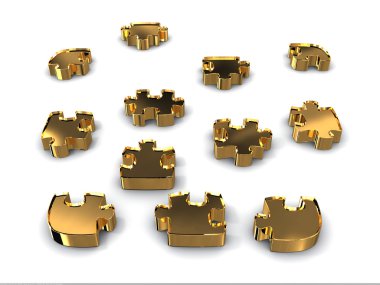 Gold puzzles clipart