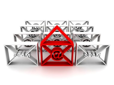 Envelope with spam and at clipart