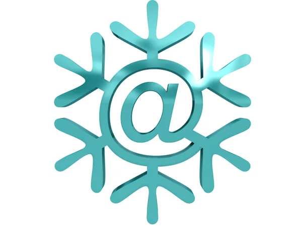 Snowflake with "at" — Stock Photo, Image