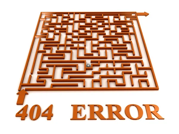 Doolhof labyrint met 404-fout — Stockfoto