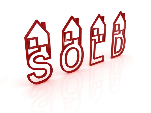 Sold houses on white background — Stock Photo, Image