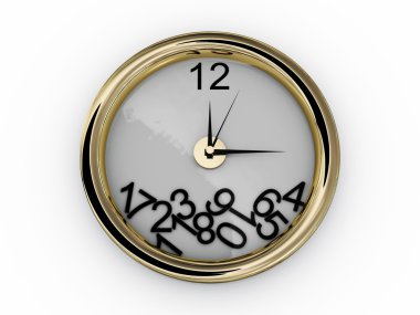 Clock with numbers have fallen clipart