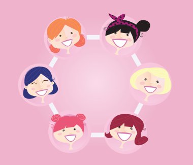 Women networking group clipart