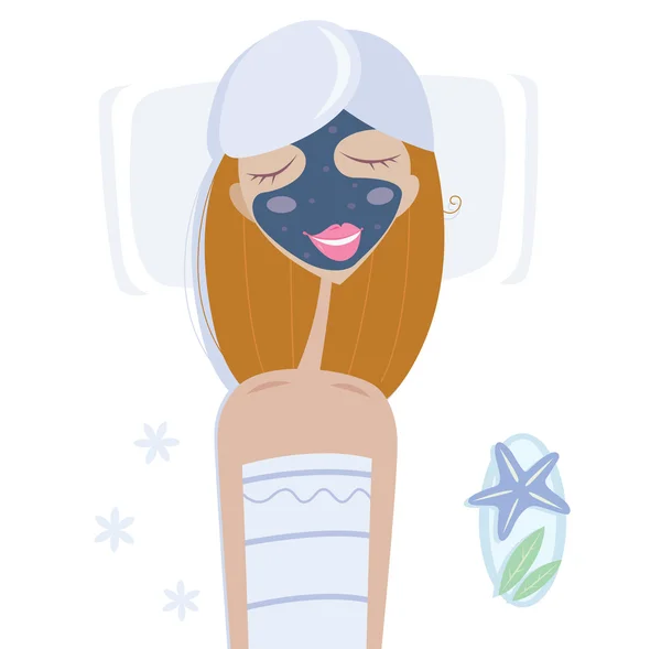 Vrouw met gezichts masker — Stockvector