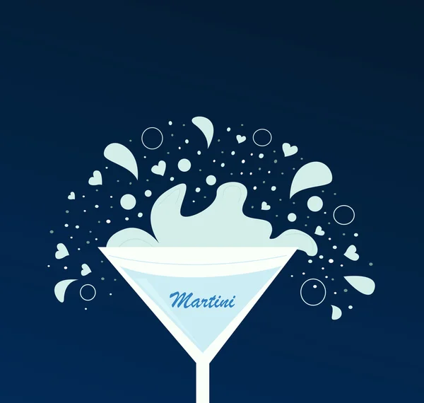Martini trinken im Glas — Stockvektor