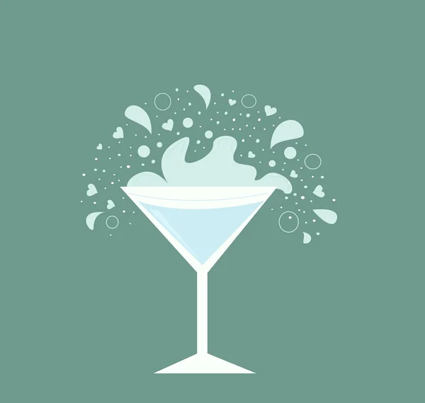 Bebida Martini em vidro —  Vetores de Stock