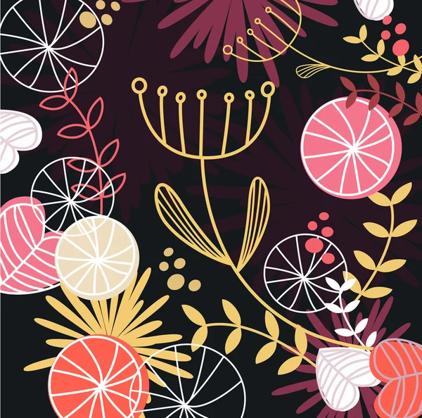 Fond motif floral rétro — Image vectorielle