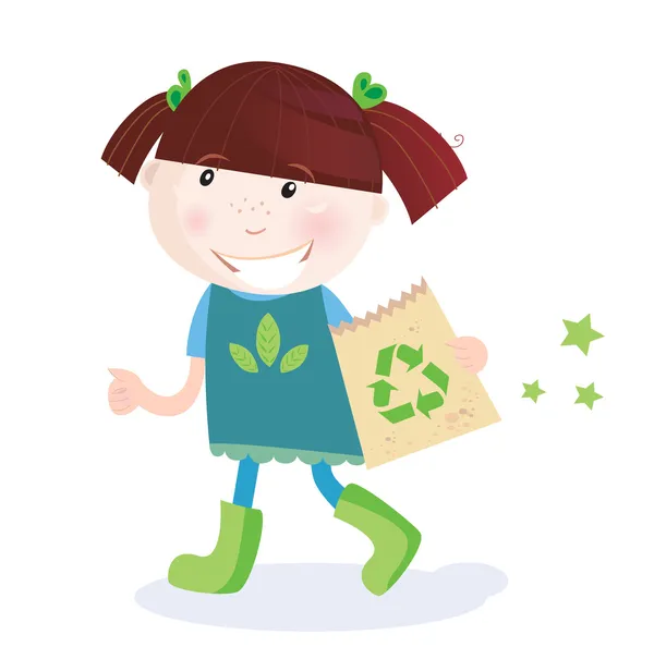 Reciclagem de apoio infantil — Vetor de Stock
