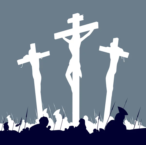 Kruisiging van Jezus Christus — Stockvector