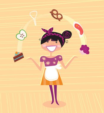 Mother - kitchen super hero clipart