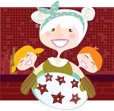 Grandmother with sweet cookies clipart