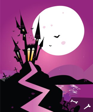 Haunted scary castle clipart