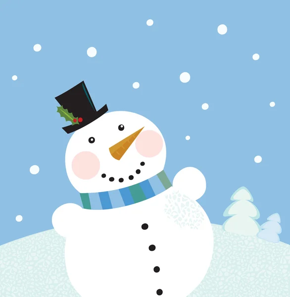 Navidad invierno muñeco de nieve fondo — Archivo Imágenes Vectoriales