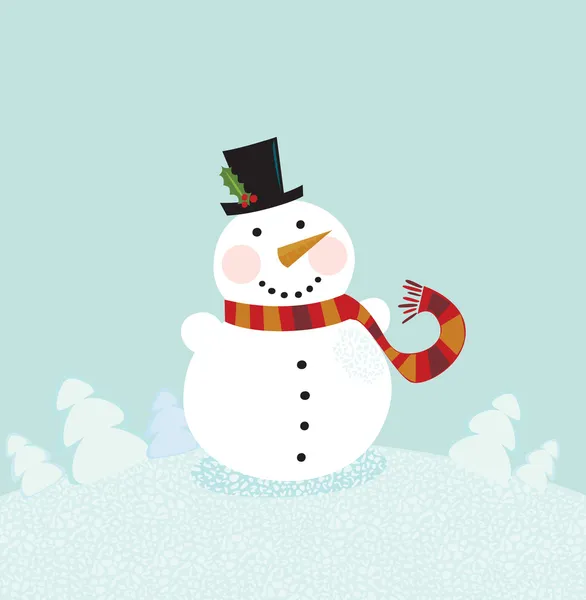 圣诞冬季雪人 — 图库矢量图片