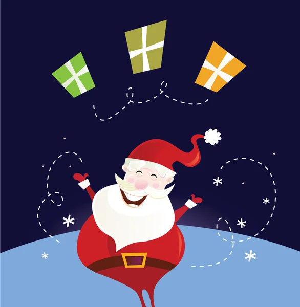 Santa claus with christmas presents — Stock Vector