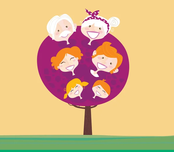 Μεγάλη γενιά οικογενειακό δέντρο — Διανυσματικό Αρχείο