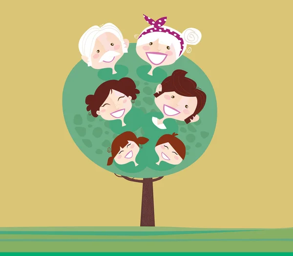 Grande árvore de geração de família —  Vetores de Stock