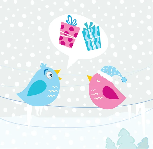 Les oiseaux de Noël — Image vectorielle