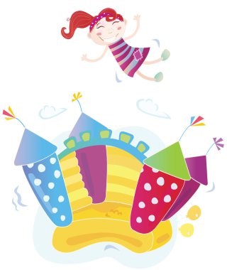 Vector Illustration of a bouncy castle clipart