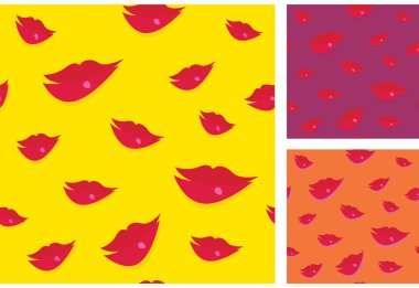 Lips seamless vector background clipart