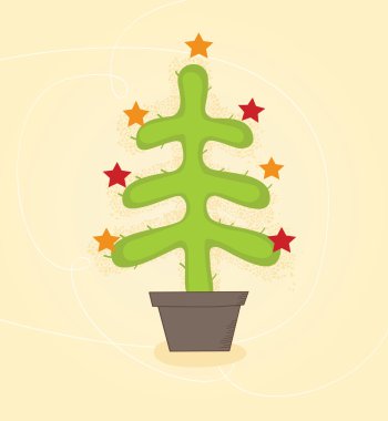 Christmas cactus tree clipart