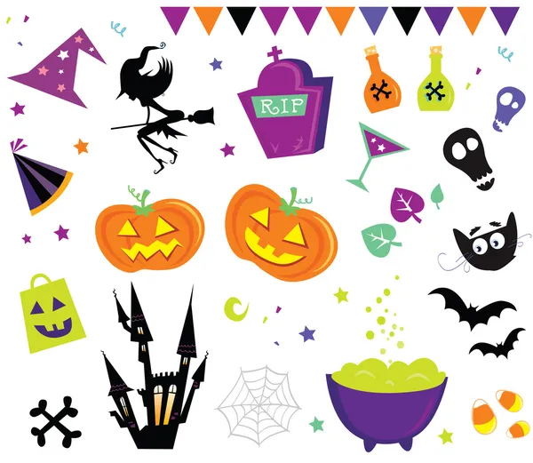Halloween vector iconos conjunto III — Vector de stock