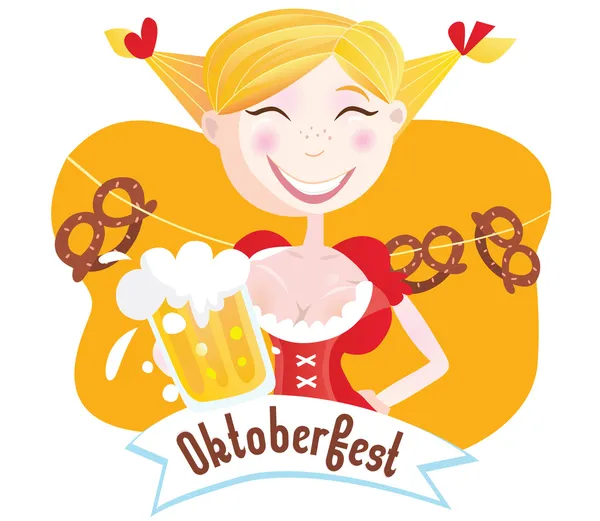 Octoberfest (баварская женщина ) — стоковый вектор