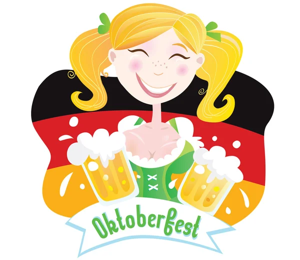 Oktoberfest (bayerisch weiblich) — Stockvektor