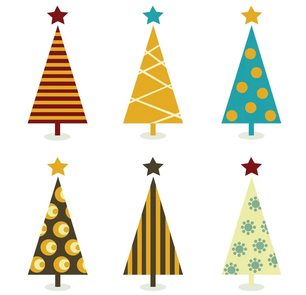 Éléments d'arbre de Noël rétro — Image vectorielle