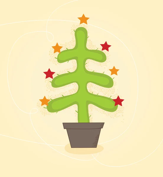 Christmas cactus tree — Stock Vector