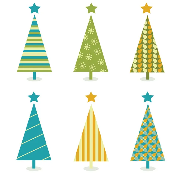 时髦复古圣诞树设计 — 图库矢量图片