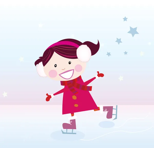 冰滑冰女孩 — 图库矢量图片