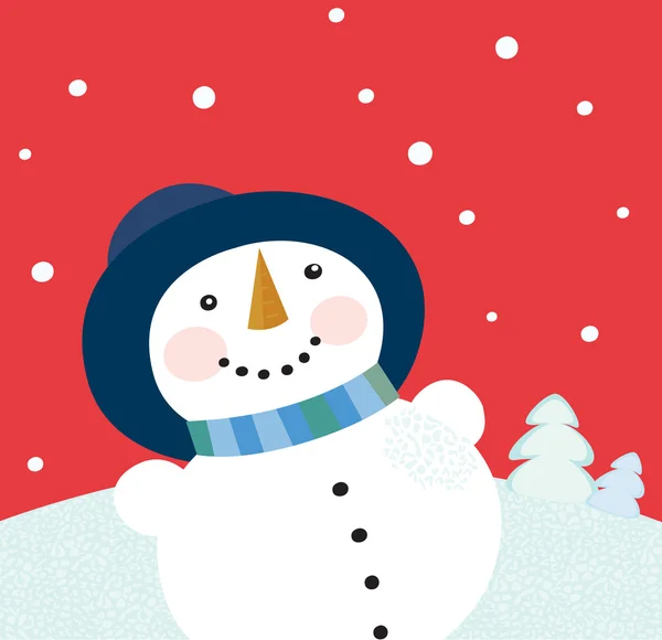 Χιονάνθρωπος διακοπών Χριστουγέννων — Διανυσματικό Αρχείο