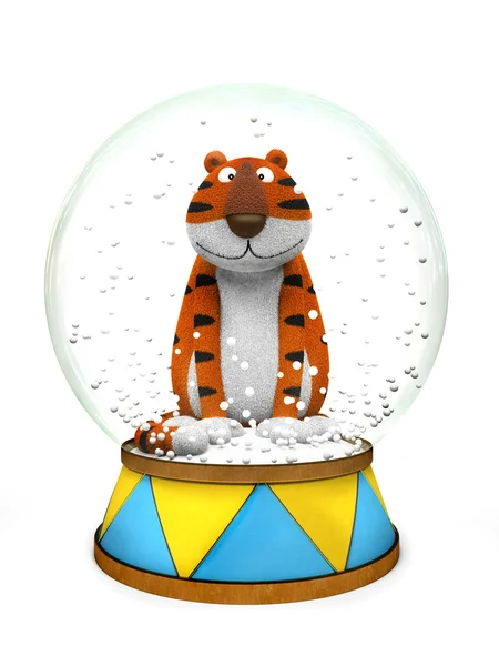 Tigre no globo de neve — Fotografia de Stock