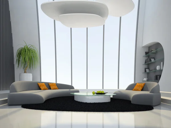 Interior of the round living-room Stock Photo