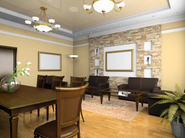 Office interior in classical style clipart
