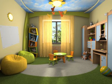 Modern interior of the childroom clipart
