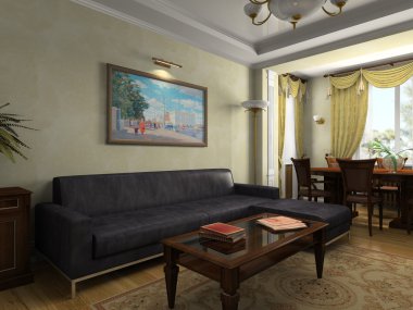 View on the interior in classical style clipart