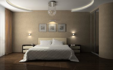 Interior of the stylish bedroom clipart