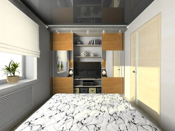 Blick auf das moderne Schlafzimmer — Stockfoto