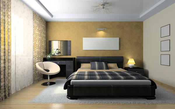 View on the stylish bedroom — Stock Photo, Image