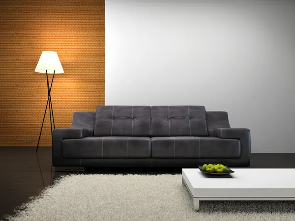 Parte del interior moderno con sofá —  Fotos de Stock