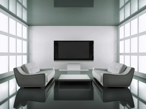 Interior preto e branco moderno — Fotografia de Stock