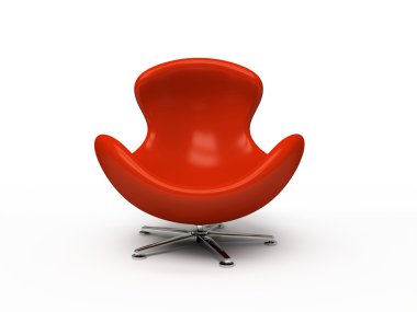 Leather red armchair isolated clipart